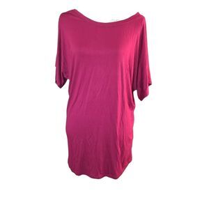 Free to Live Women's Size Large Burgundy Oversized T-Shirt / Dress